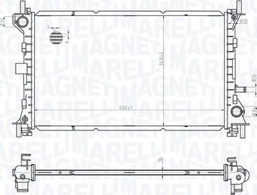 Magneti Marelli 350213178100 - Радиатор, охлаждение двигателя unicars.by