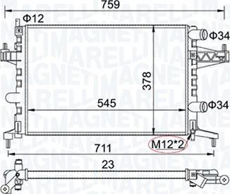 Magneti Marelli 350213829000 - Радиатор, охлаждение двигателя unicars.by