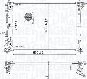 Magneti Marelli 350213204800 - Радиатор, охлаждение двигателя unicars.by