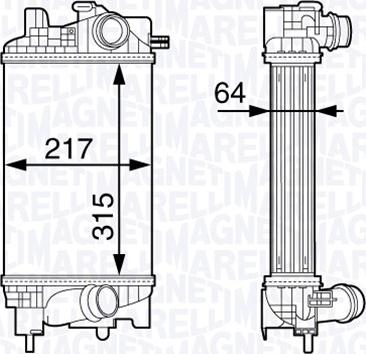 Magneti Marelli 351319203020 - Интеркулер, теплообменник турбины unicars.by