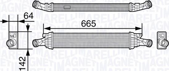 Magneti Marelli 351319202260 - Интеркулер, теплообменник турбины unicars.by