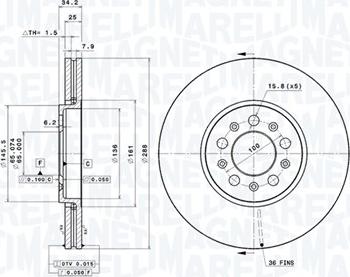 Magneti Marelli 360406049301 - Тормозной диск unicars.by