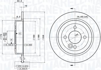 Magneti Marelli 360406002801 - Тормозной диск unicars.by