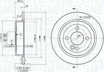 Magneti Marelli 360406110901 - Тормозной диск unicars.by