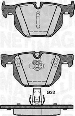 Magneti Marelli 363916060487 - Тормозные колодки, дисковые, комплект unicars.by