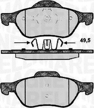 Magneti Marelli 363916060572 - Тормозные колодки, дисковые, комплект unicars.by