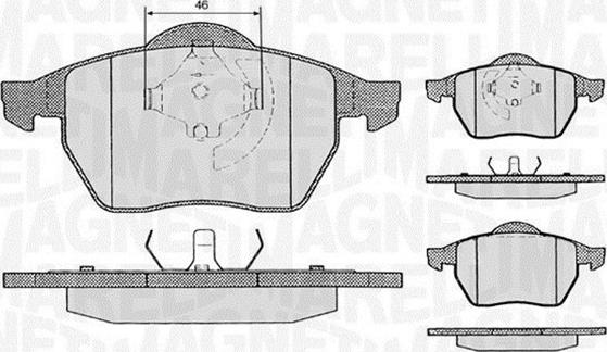 Magneti Marelli 363916060146 - Тормозные колодки, дисковые, комплект unicars.by