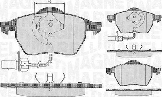 Magneti Marelli 363916060143 - Тормозные колодки, дисковые, комплект unicars.by