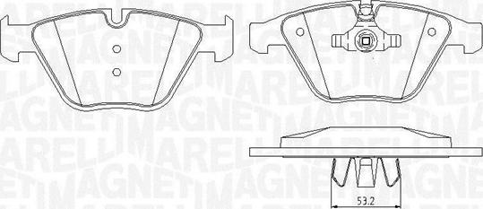 Magneti Marelli 363916060150 - Тормозные колодки, дисковые, комплект unicars.by