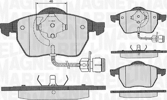 Magneti Marelli 363916060130 - Тормозные колодки, дисковые, комплект unicars.by