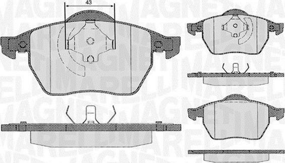 Magneti Marelli 363916060137 - Тормозные колодки, дисковые, комплект unicars.by