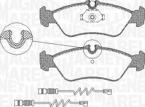 Magneti Marelli 363916060323 - Тормозные колодки, дисковые, комплект unicars.by