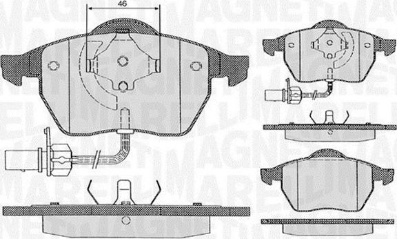 Magneti Marelli 363916060261 - Тормозные колодки, дисковые, комплект unicars.by