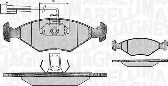 Magneti Marelli 363916060234 - Тормозные колодки, дисковые, комплект unicars.by