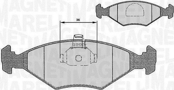 Magneti Marelli 363916060235 - Тормозные колодки, дисковые, комплект unicars.by