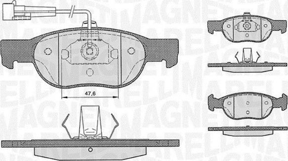 Magneti Marelli 363916060222 - Тормозные колодки, дисковые, комплект unicars.by