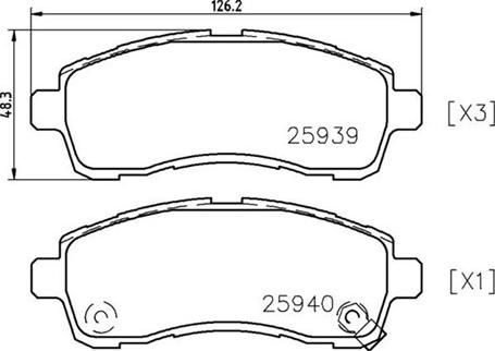 Textar 2593901SC - Тормозные колодки, дисковые, комплект unicars.by