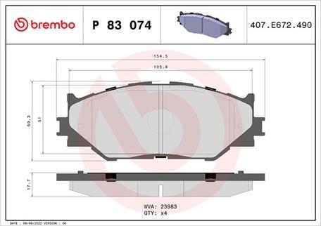 Magneti Marelli 363700483074 - Тормозные колодки, дисковые, комплект unicars.by