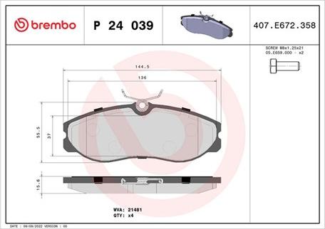 Magneti Marelli 363700424039 - Тормозные колодки, дисковые, комплект unicars.by