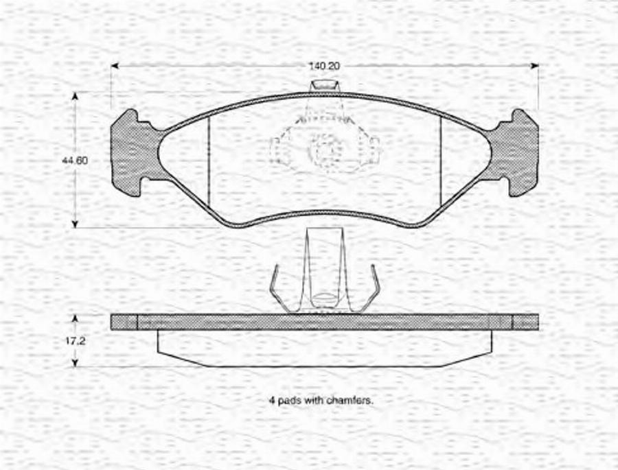 Magneti Marelli 363702160991 - Тормозные колодки, дисковые, комплект unicars.by