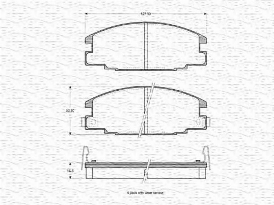 Magneti Marelli 363702160952 - Тормозные колодки, дисковые, комплект unicars.by