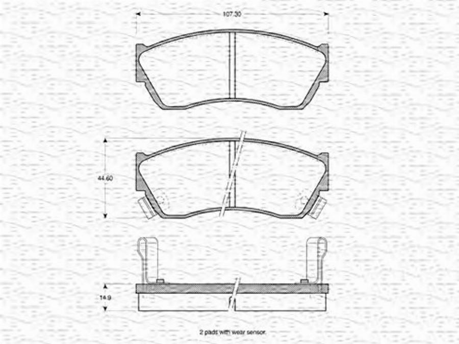 Magneti Marelli 363702160964 - Тормозные колодки, дисковые, комплект unicars.by