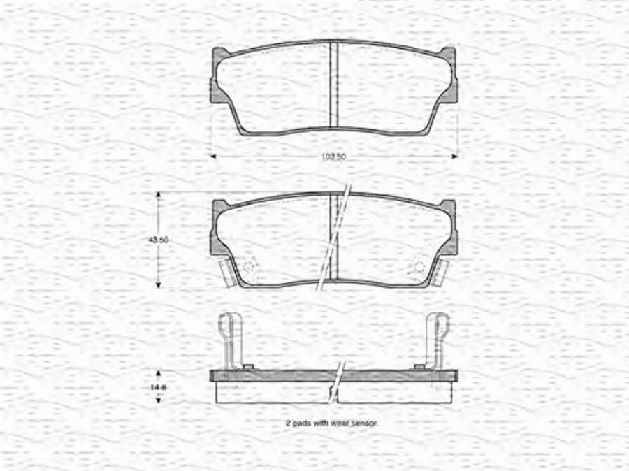 Magneti Marelli 363702160966 - Тормозные колодки, дисковые, комплект unicars.by