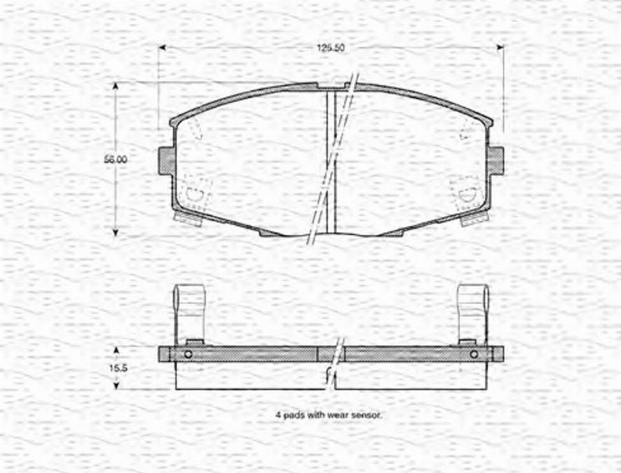 Magneti Marelli 363702160961 - Тормозные колодки, дисковые, комплект unicars.by