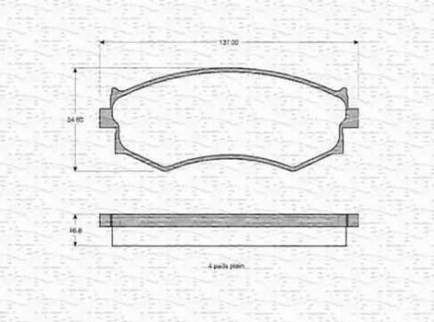 Magneti Marelli 363702160905 - Тормозные колодки, дисковые, комплект unicars.by