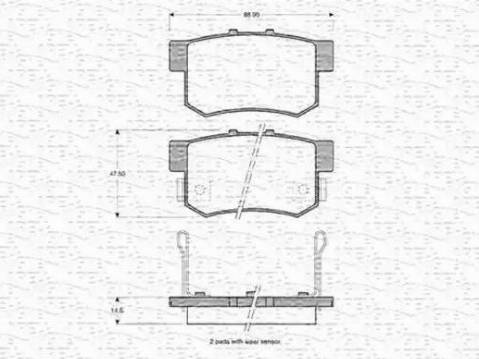 Magneti Marelli 363702160912 - Тормозные колодки, дисковые, комплект unicars.by