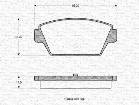 Magneti Marelli 363702160988 - Тормозные колодки, дисковые, комплект unicars.by