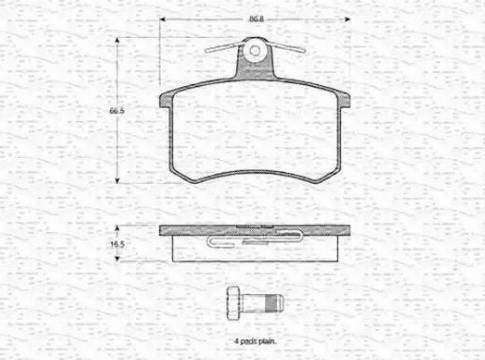 Magneti Marelli 363702160925 - Тормозные колодки, дисковые, комплект unicars.by