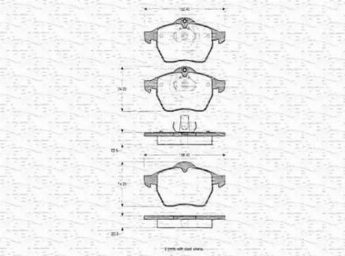 Magneti Marelli 363702160403 - Тормозные колодки, дисковые, комплект unicars.by