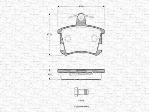 Magneti Marelli 363702160598 - Тормозные колодки, дисковые, комплект unicars.by