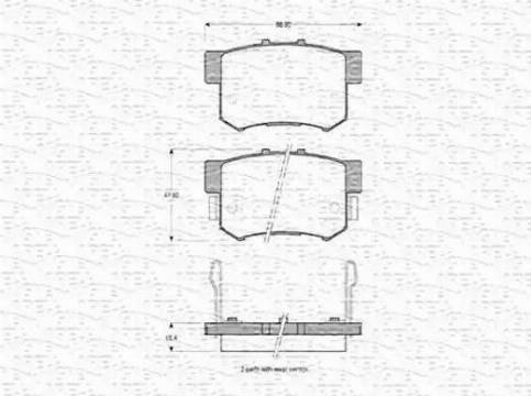 Magneti Marelli 363702160543 - Тормозные колодки, дисковые, комплект unicars.by