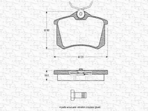 Magneti Marelli 363702160566 - Тормозные колодки, дисковые, комплект unicars.by