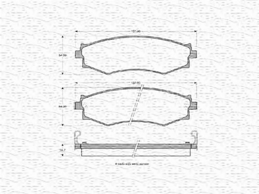 Magneti Marelli 363702160506 - Тормозные колодки, дисковые, комплект unicars.by