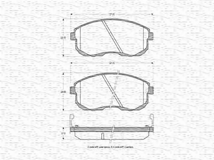 Magneti Marelli 363702160501 - Тормозные колодки, дисковые, комплект unicars.by