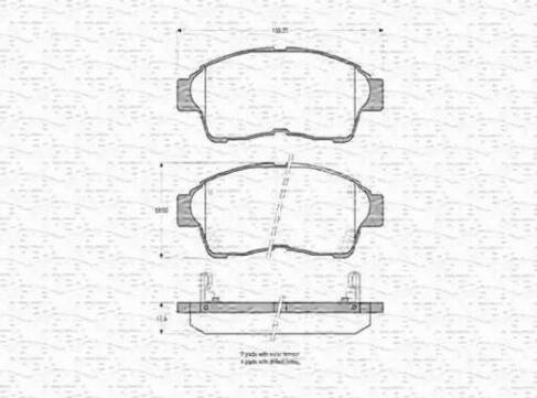 Magneti Marelli 363702160584 - Тормозные колодки, дисковые, комплект unicars.by