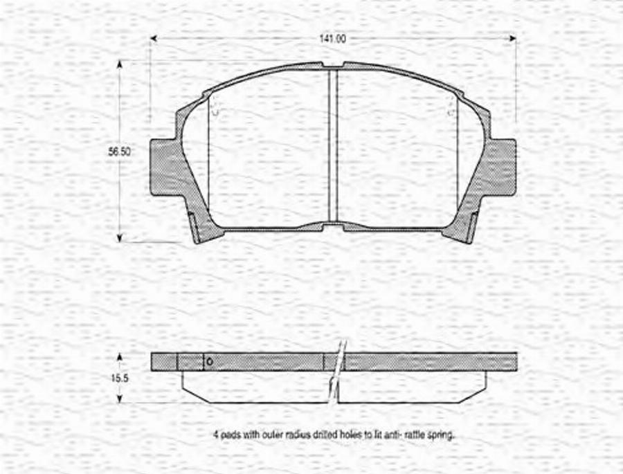 Magneti Marelli 363702160586 - Тормозные колодки, дисковые, комплект unicars.by