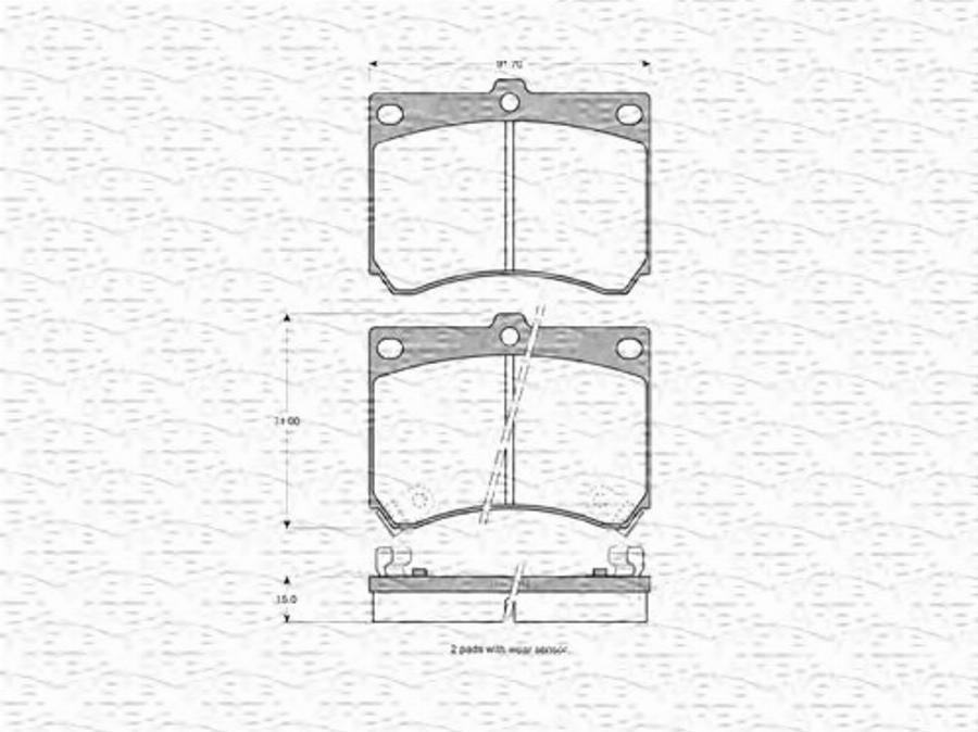 Magneti Marelli 363702160526 - Тормозные колодки, дисковые, комплект unicars.by