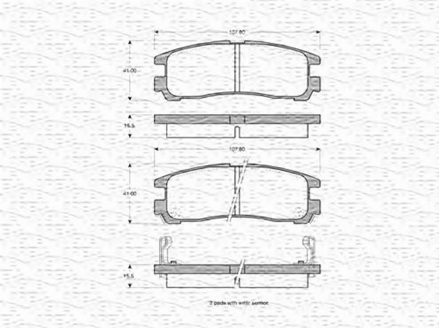 Magneti Marelli 363702160520 - Тормозные колодки, дисковые, комплект unicars.by