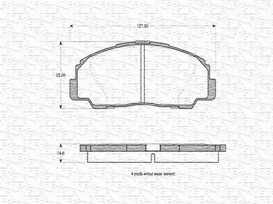 Magneti Marelli 363702160576 - Тормозные колодки, дисковые, комплект unicars.by