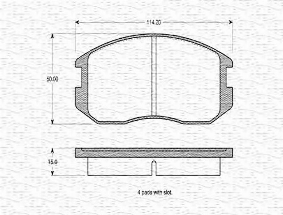 Magneti Marelli 363702160571 - Тормозные колодки, дисковые, комплект unicars.by