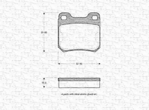 Magneti Marelli 363702160653 - Тормозные колодки, дисковые, комплект unicars.by