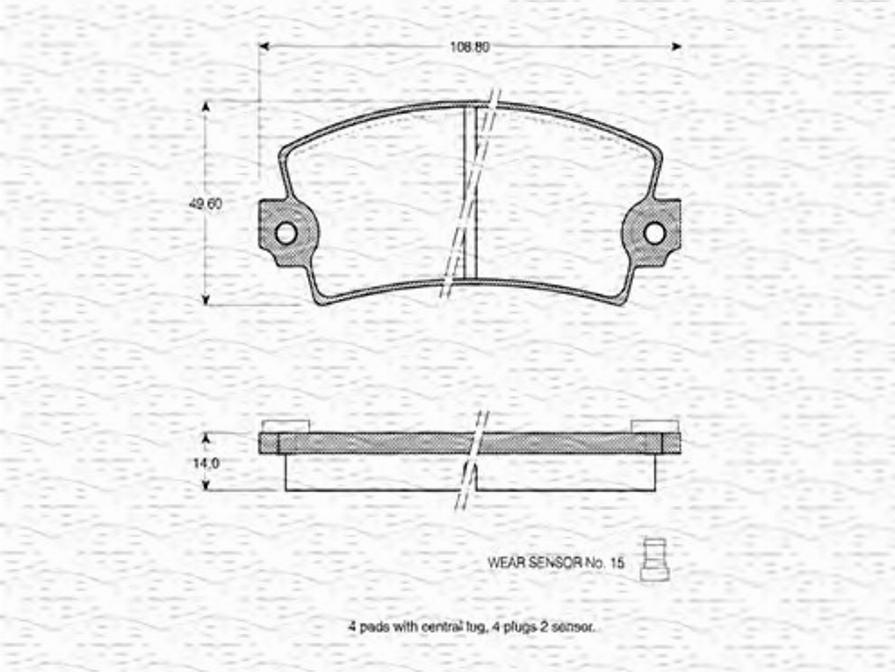 Magneti Marelli 363702160662 - Тормозные колодки, дисковые, комплект unicars.by