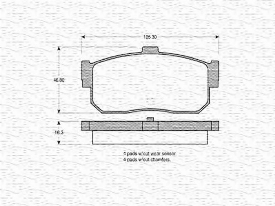 Magneti Marelli 363702160604 - Тормозные колодки, дисковые, комплект unicars.by