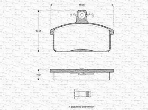 Magneti Marelli 363702160600 - Тормозные колодки, дисковые, комплект unicars.by