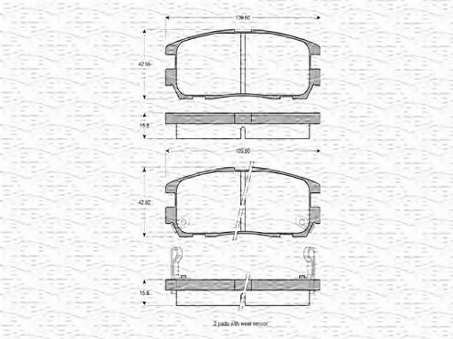 Magneti Marelli 363702160618 - Тормозные колодки, дисковые, комплект unicars.by