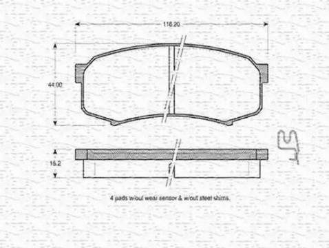 Magneti Marelli 363702160613 - Тормозные колодки, дисковые, комплект unicars.by